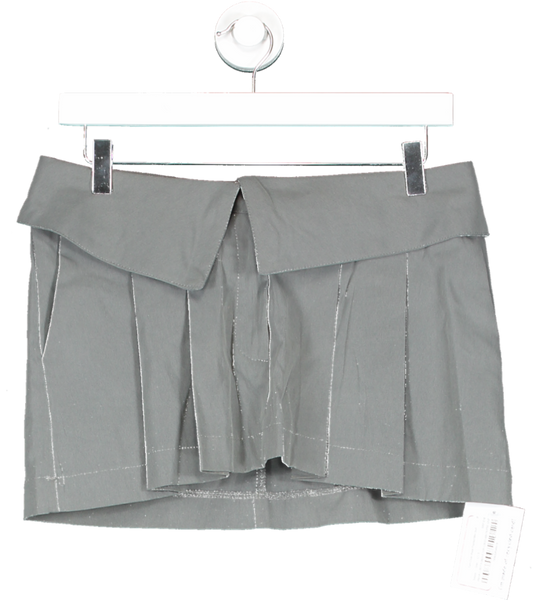Solado Grey Turn Over Waist Pleated Mini Skirt UK S
