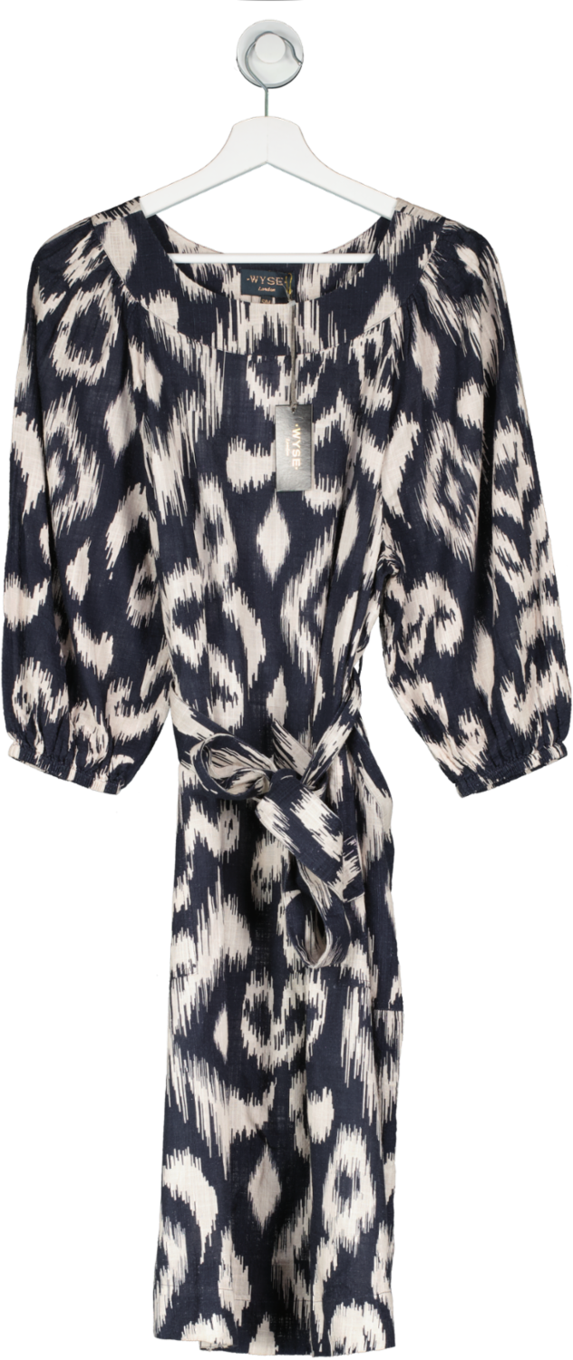 Wyse London Grey Gertrudis Dress - Ecru/charcoal BNWT UK S/M