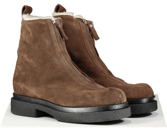 Arket Brown Faux Fur Leather Boots UK 7 EU 40 👠