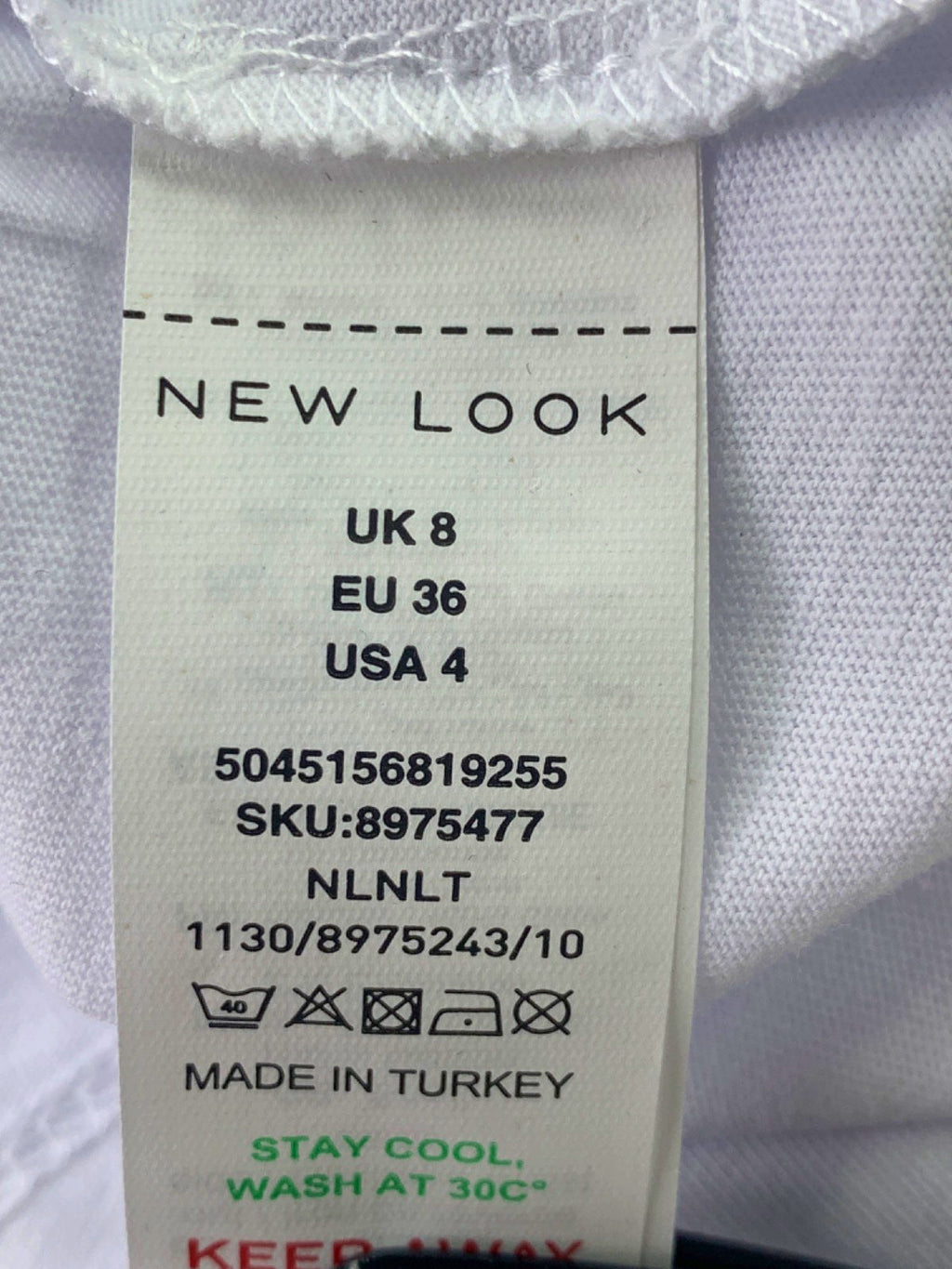 New Look White Short Sleeve T-Shirt UK 8
