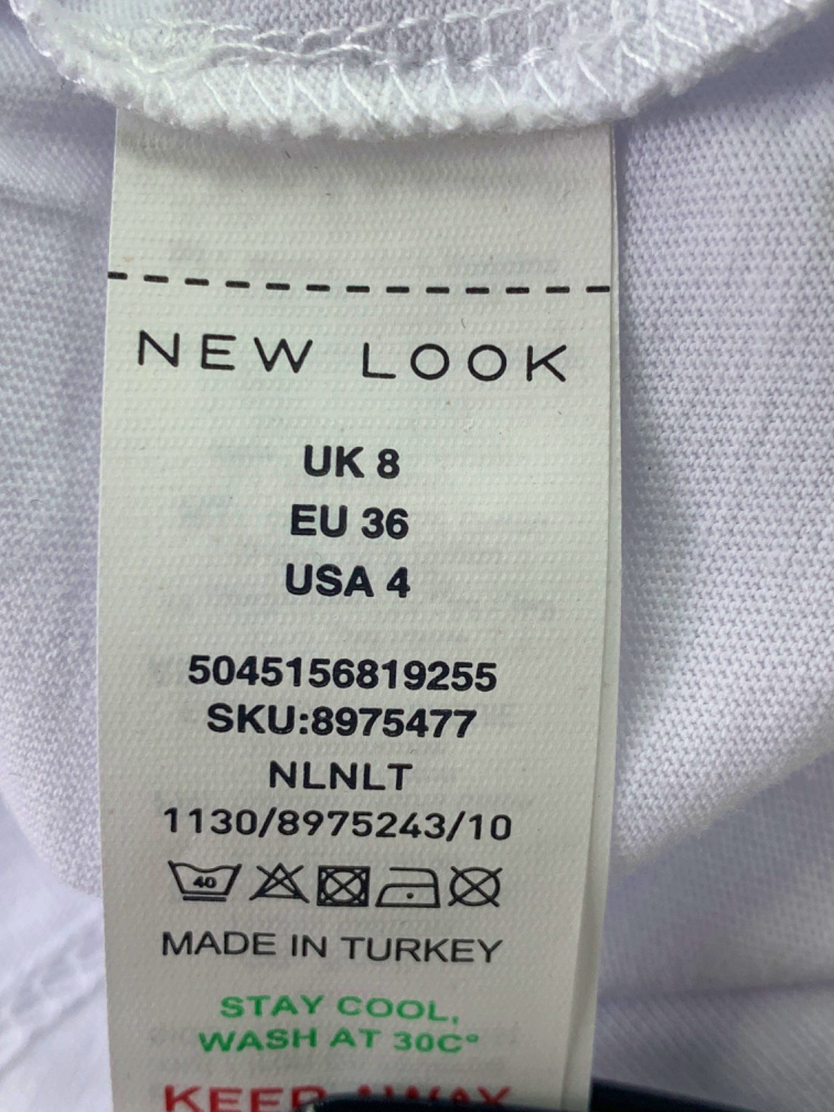 New Look White Short Sleeve T-Shirt UK 8