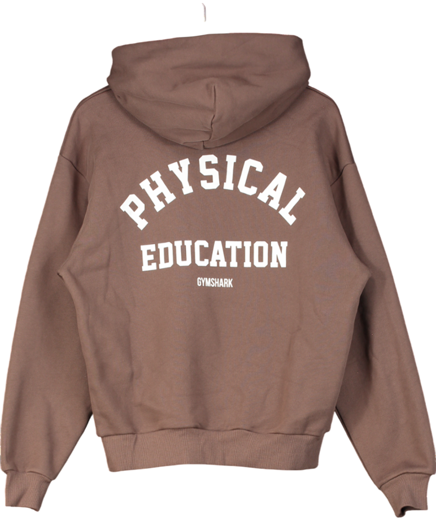 gymshark Brown Physical Education Logo Hoodie UK S