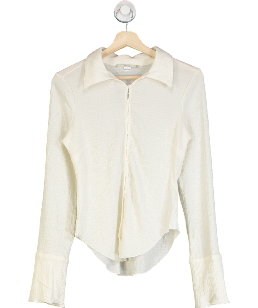 Kimchi Blue Cream Your Roommates Textured Shirt UK S