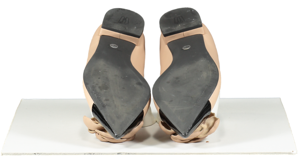 pretty ballerinas Beige Leather Rose Pumps UK 6.5 EU 39.5 👠