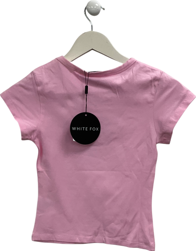 White Fox Pink In Your City Baby Tee UK XS