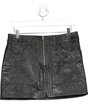 Ba&sh Black Baly Leather Mini Skirt Fr34 UK 6