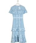 Very Blue Guipure Lace Midi Dress UK 8