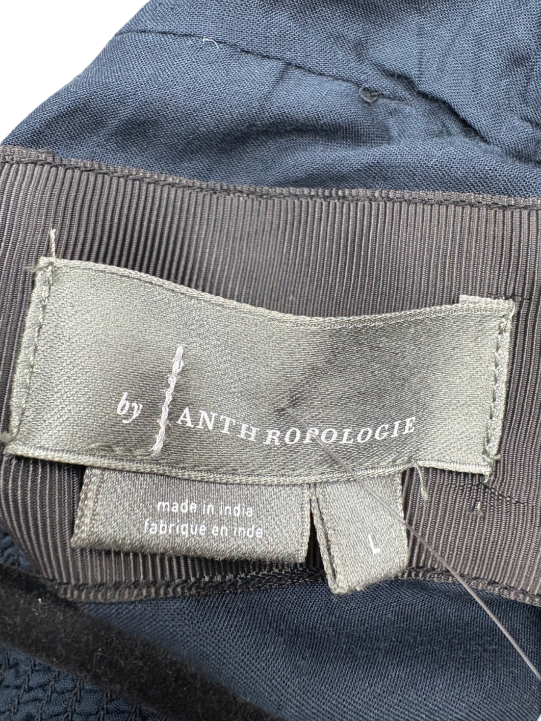 Anthropologie Blue Cotton Broderie Anglaise Midi Dress UK L