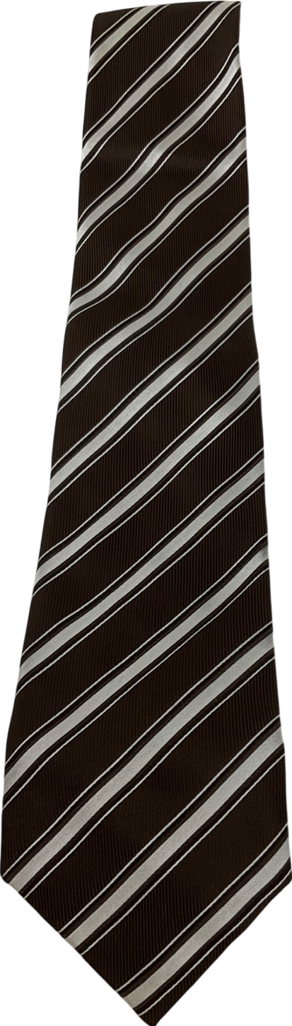 canali Brown Striped Silk Tie