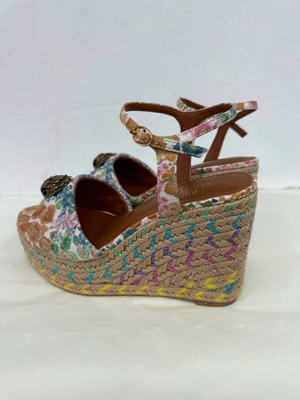 Kurt Geiger Multicolour Floral Couture Wedge Sandals UK 3