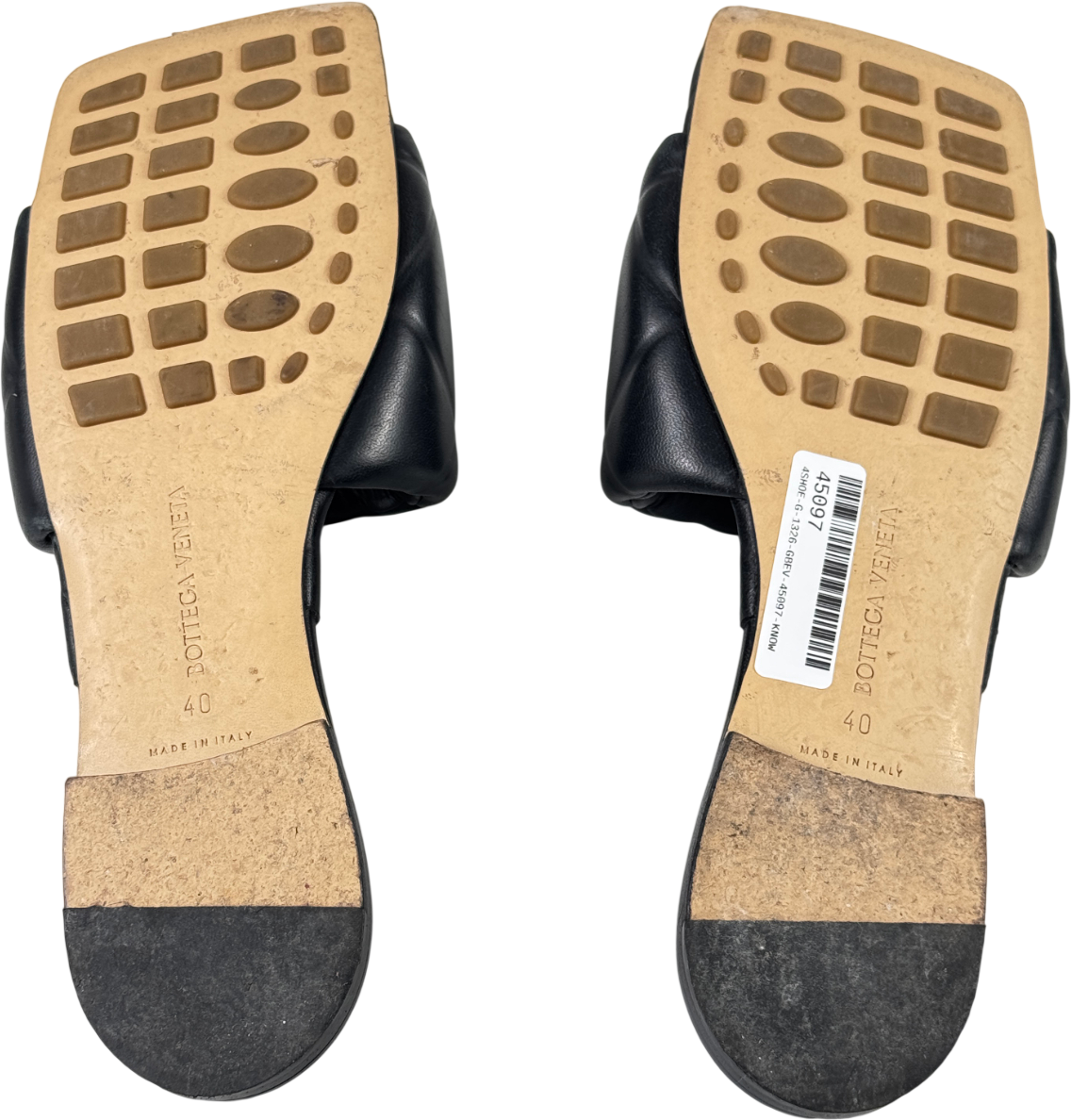 BOTTEGA VENETA Black Leather Woven Lido Flat Sandals UK 7 EU 40 👠