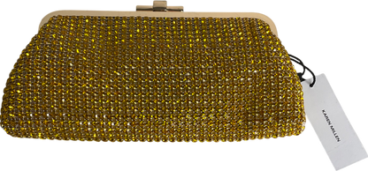 Karen Millen Yellow Rhinestone Clutch Bag with chain strap