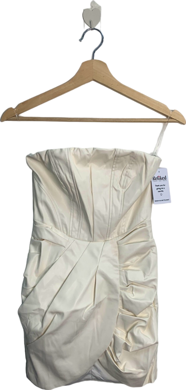 Fashion Nova White Strapless Dress XS