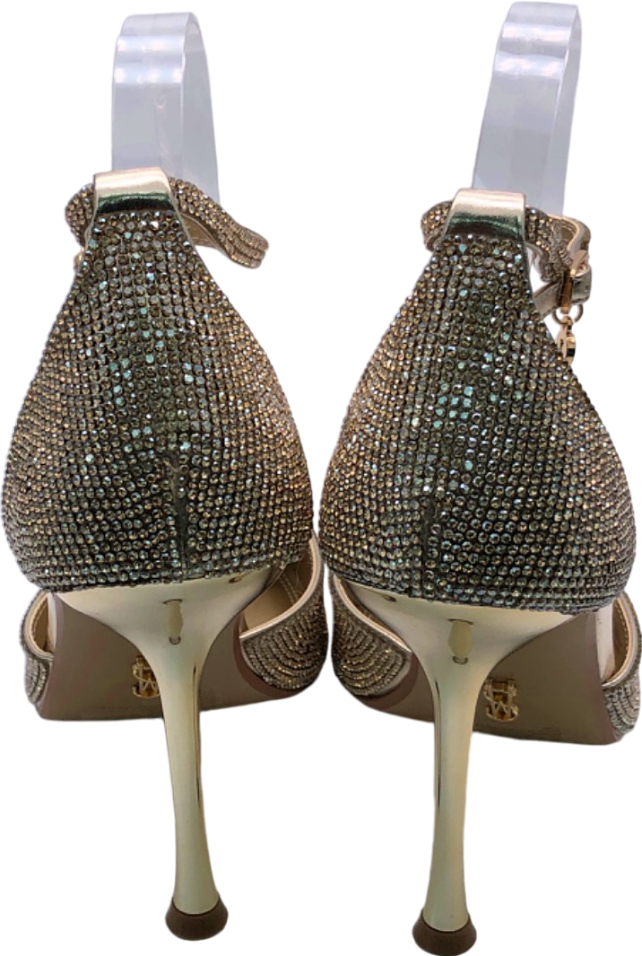 Steve Madden Gold Rhinestone Embellished Heels UK 10