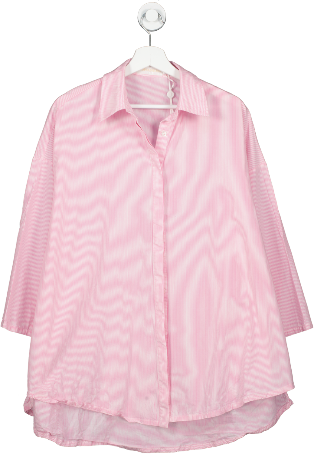 Johansen Pink Pinstripe Oversized Shirt UK S