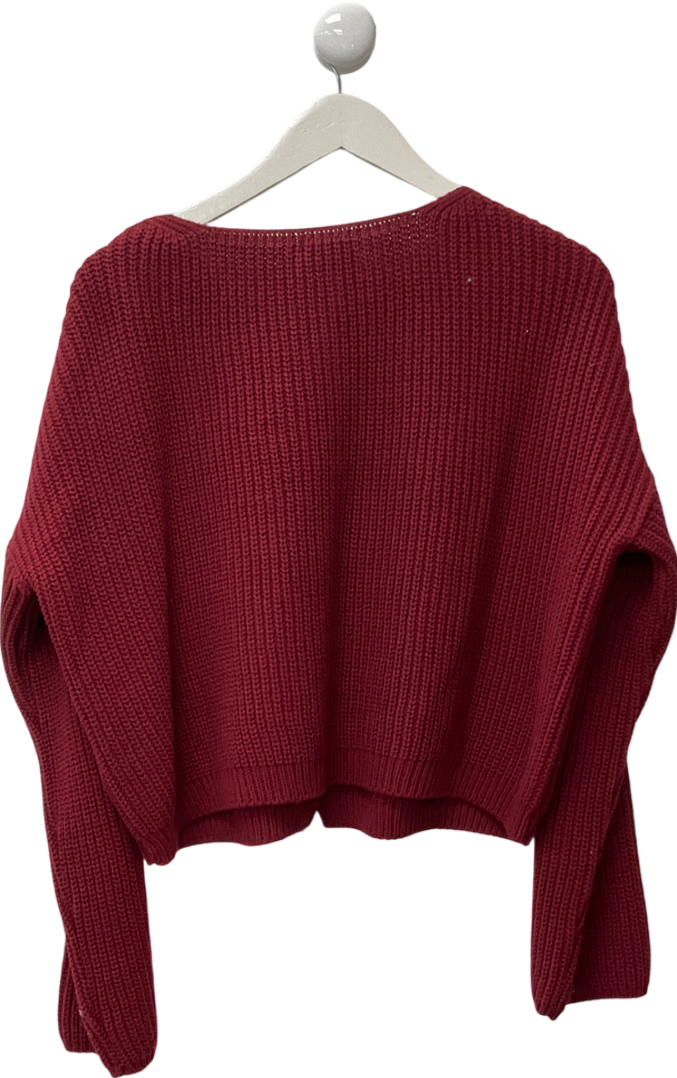 ASOS Red Knitted Crew Neck Cardigan UK L