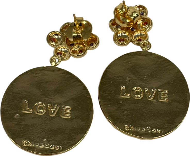 Metallic Gem Stone Dangle Earrings