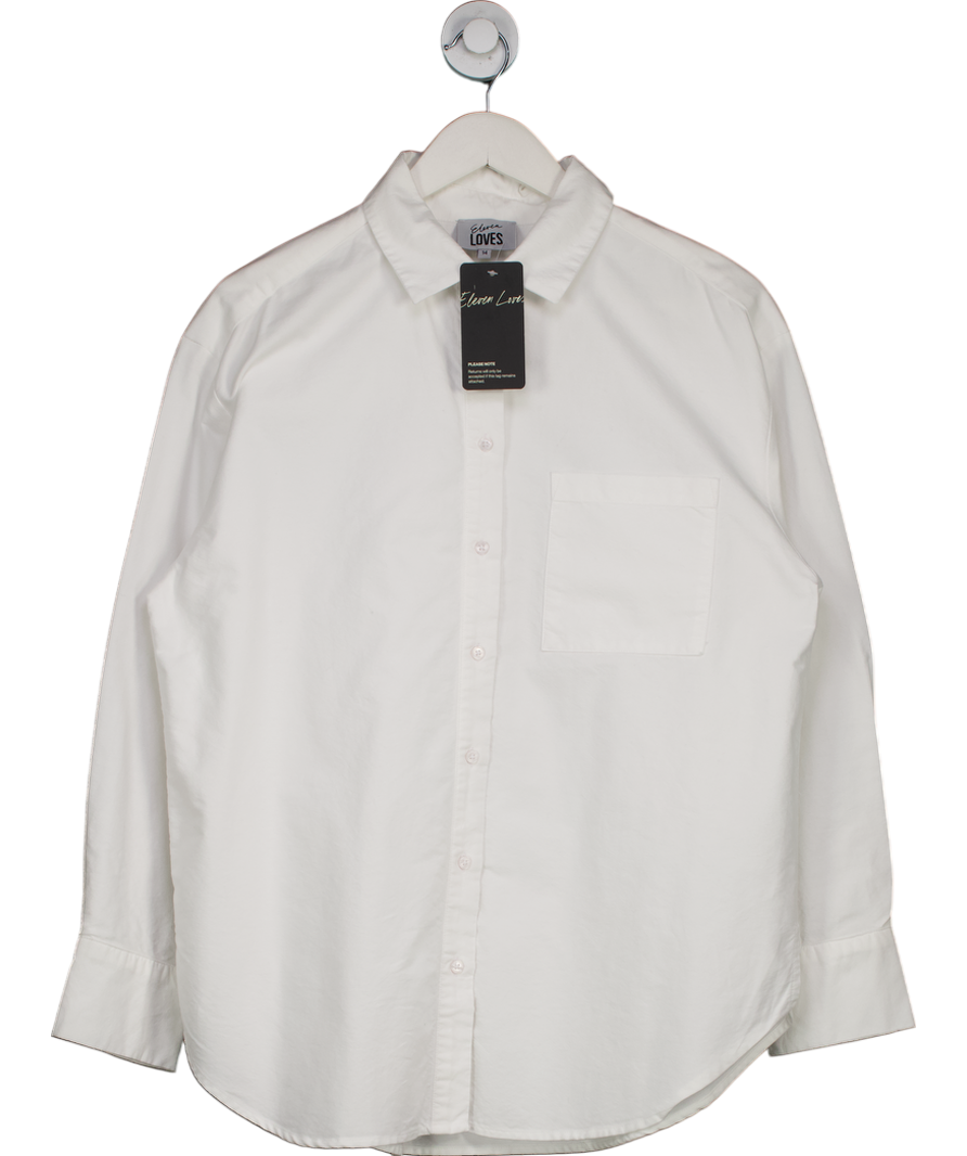 Eleven Loves White Oversized Long Sleeve Shirt UK 14