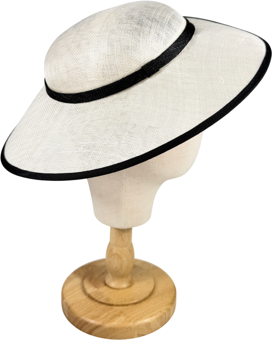 Karen Millen Cream Grosgrain Trim Large Disc Fascinator One Size