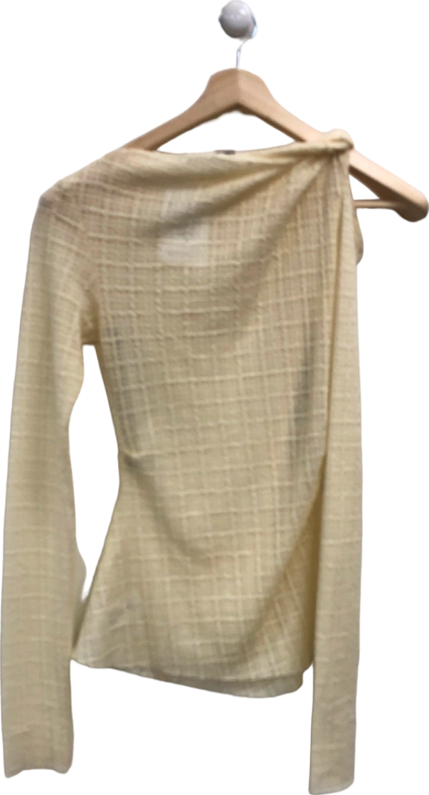 Camilla and Marc Cream Twist Shoulder Top UK 8