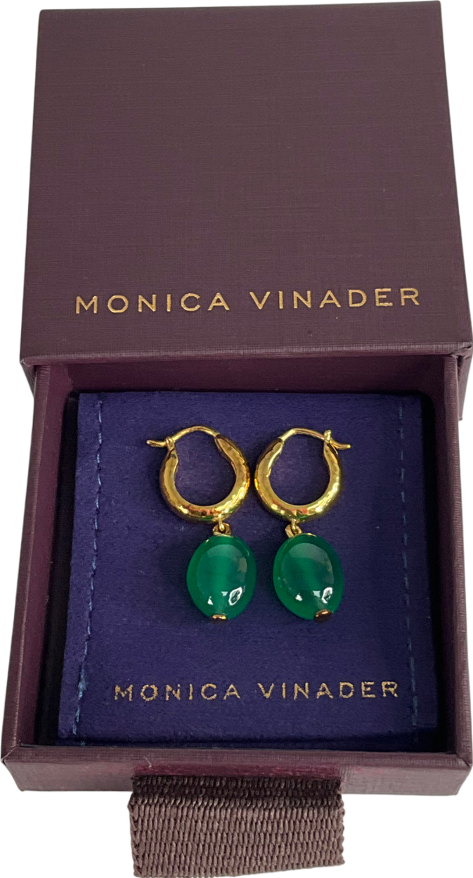 Monica Vinader Huggie Earring With Green Gemstones