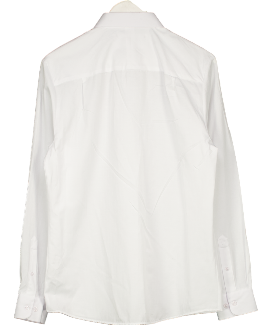 River Island White Premium Long Sleeve Formal Shirt UK M