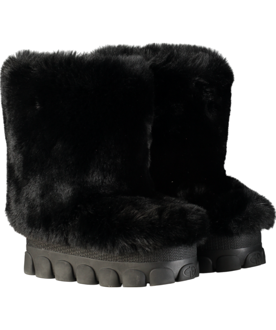 Goldbergh Black Fun Fur Snow Boots UK 4 EU 37 👠