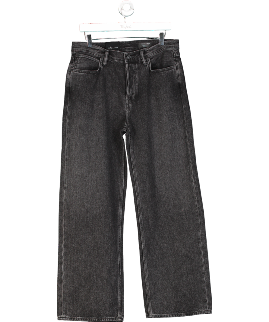 All Saints Black Lenny Loose Fit Wide Leg Denim Jeans W30
