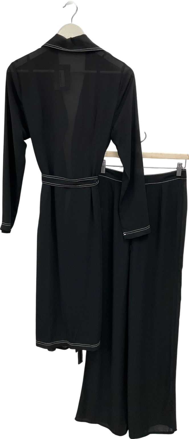 Diffuse Black Longline Shirt And Trouser Set UK 8