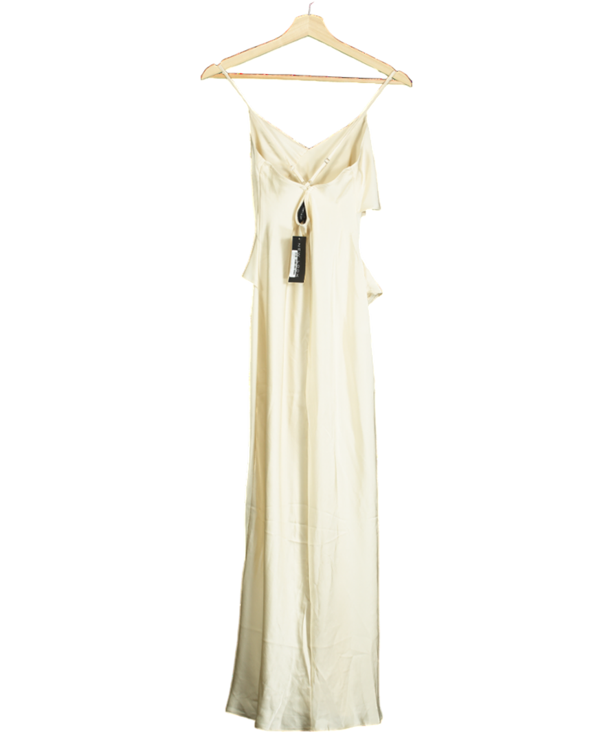 New Look Cream Ruffle Split-hem Strappy Midaxi Dress UK 6