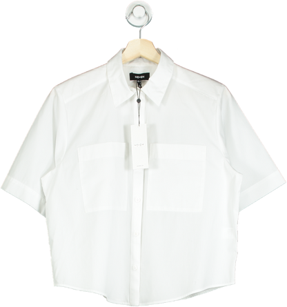 ME + EM White Boxy Cargo Crop Shirt UK 8