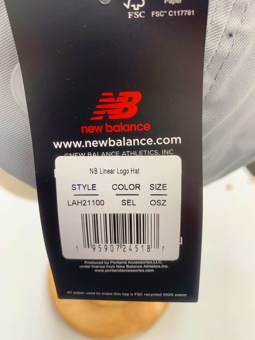 New Balance Grey NB Linear Logo Hat OSZ