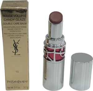 YSL Rouge Volupté Candy Glaze Lipstick 15 Showcasing Nude 3.2g