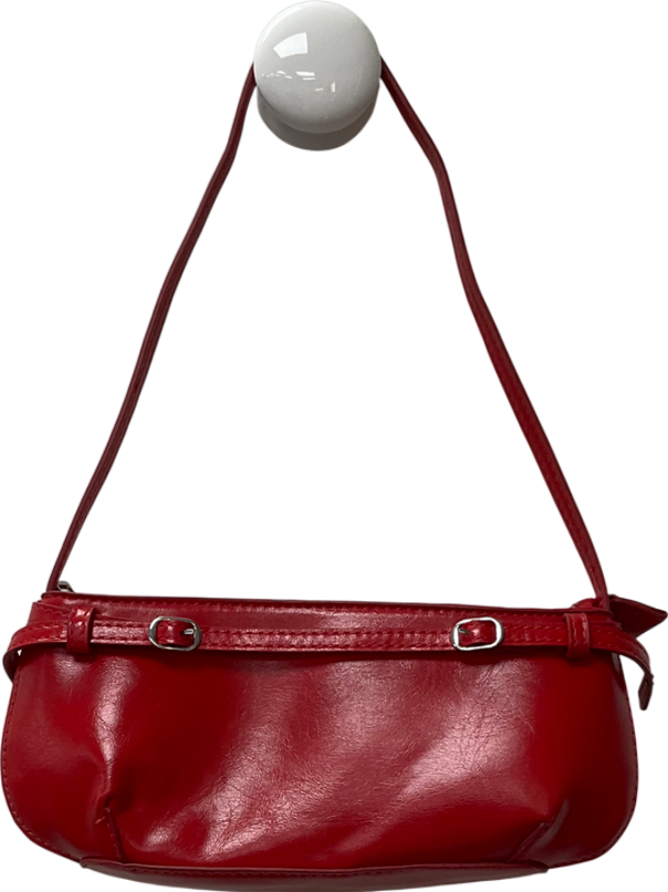 ASOS Red Shoulder Bag With Buckle Detail One Size