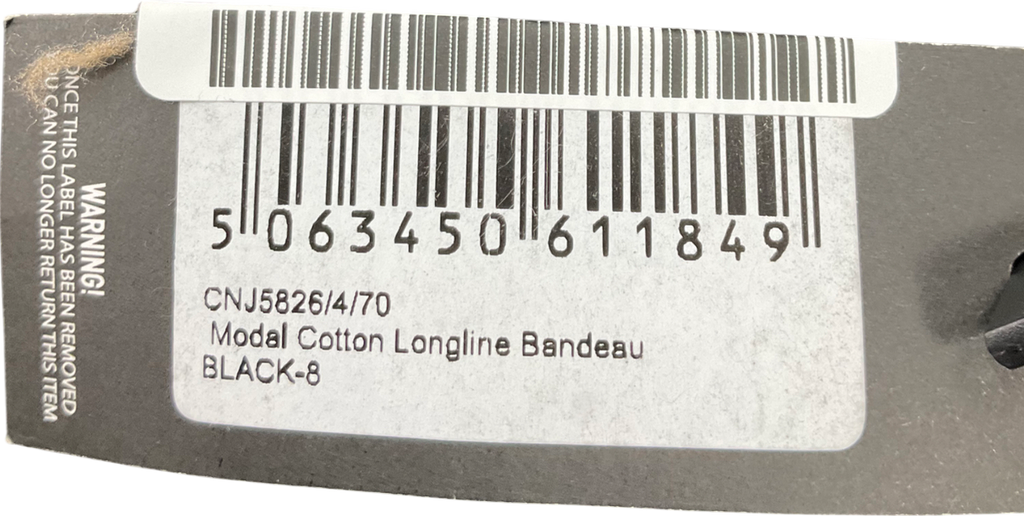 PrettyLittleThing Black Modal Longline Bandeau Top UK 8