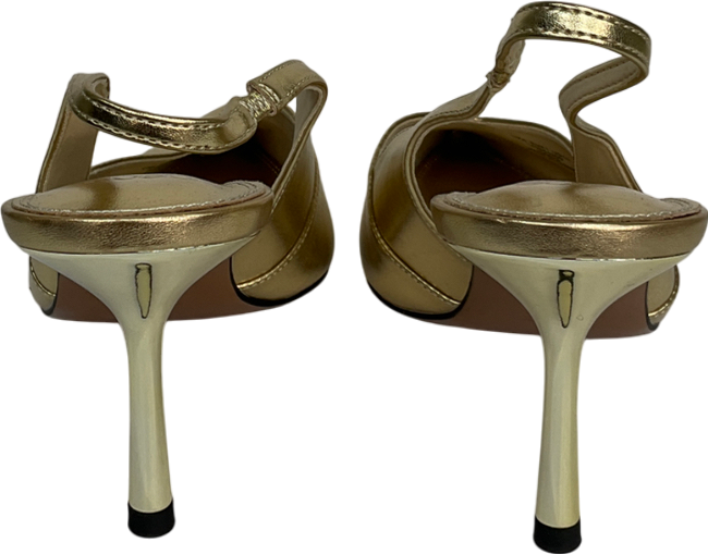 ASOS Metallic Sabrina Slingback Stiletto Heels In Gold UK 8 EU 41 👠