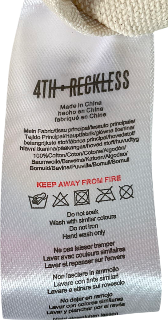 4th & Reckless Cream Sports Club Tote Bag One Size