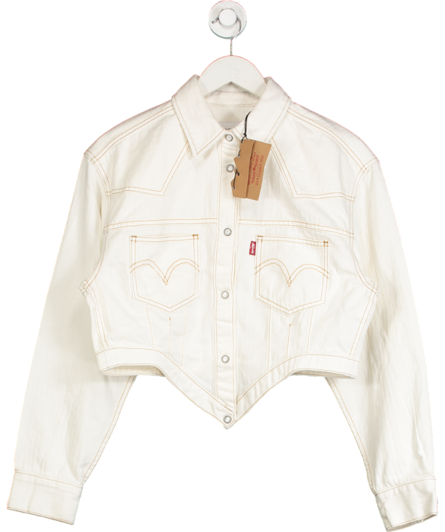levis White X Adsb Anderson Bell Cinched Waist Jacket UK L