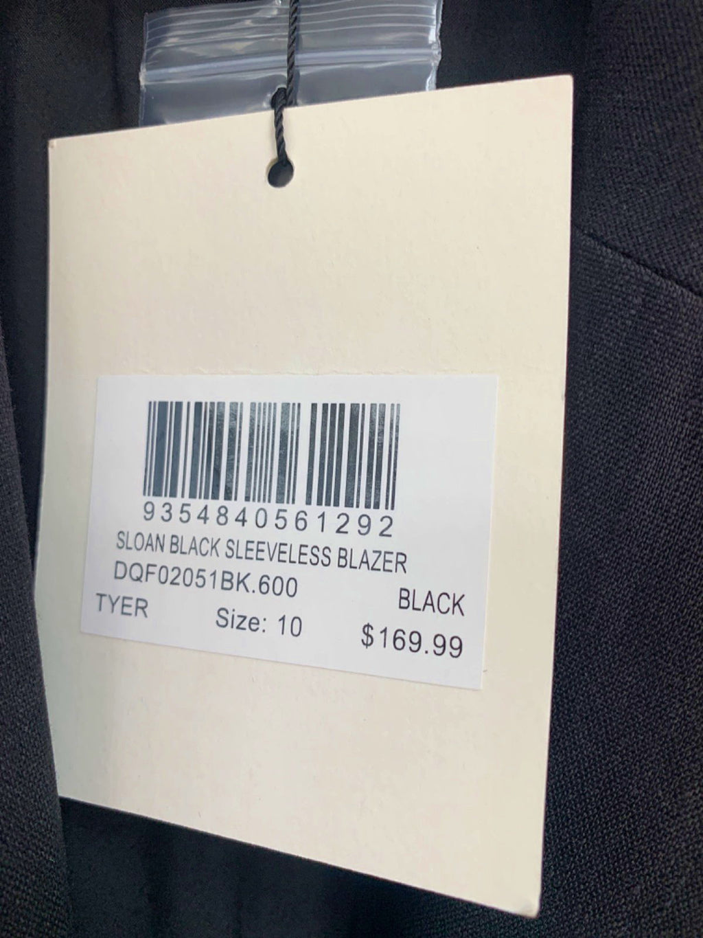 DISSH Black Sloan Sleeveless Blazer UK 10