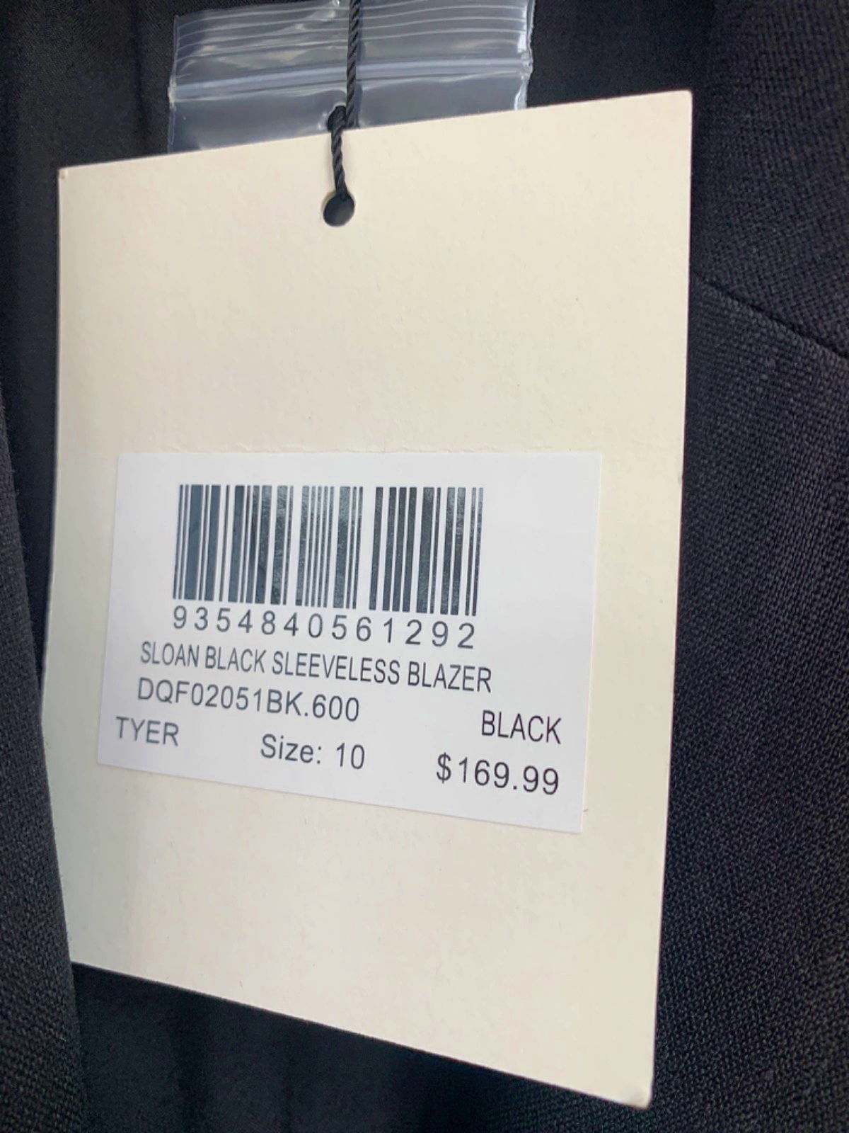 DISSH Black Sloan Sleeveless Blazer UK 10