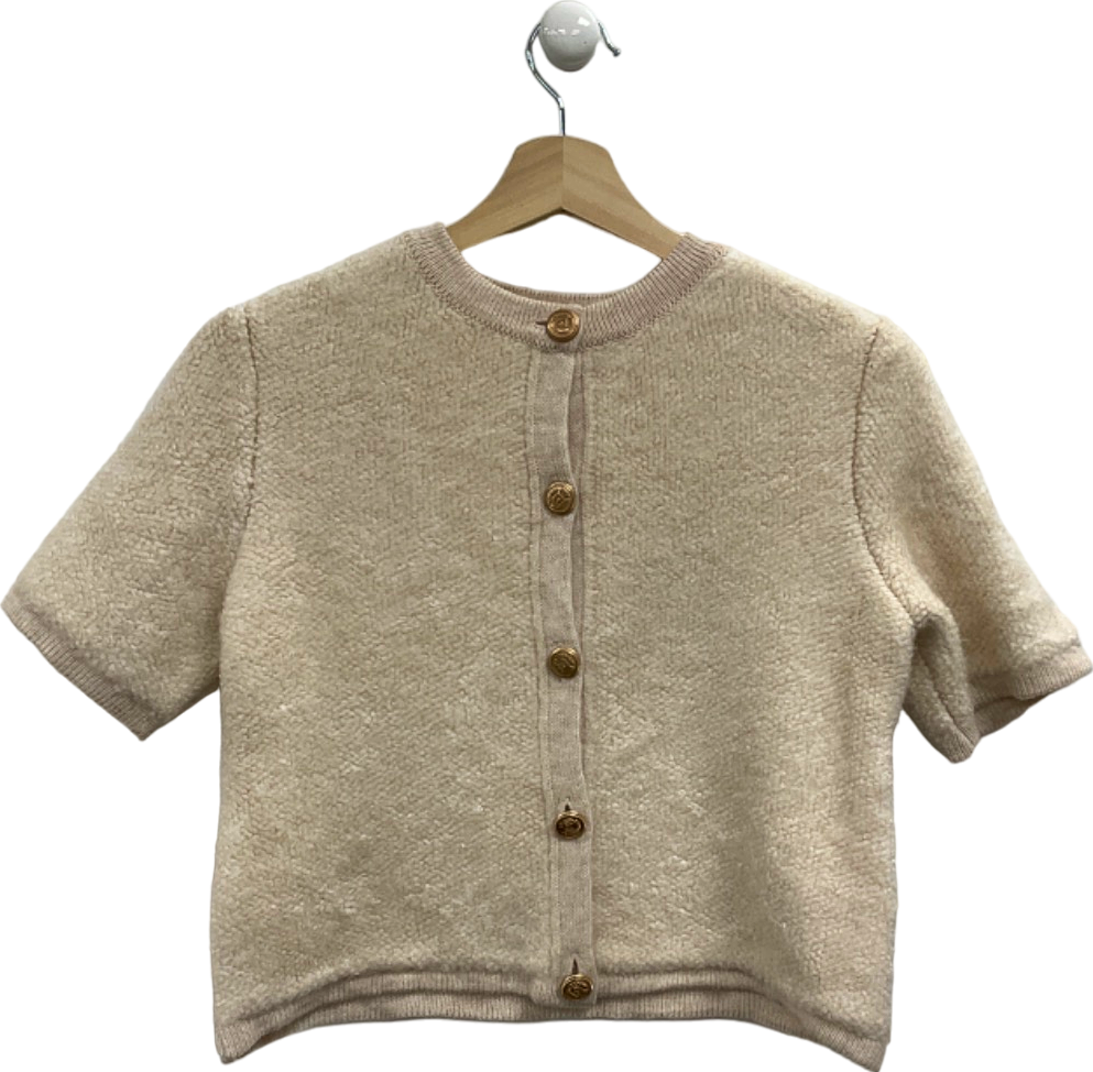 New Look Cream Short Sleeve Cardigan UK 8