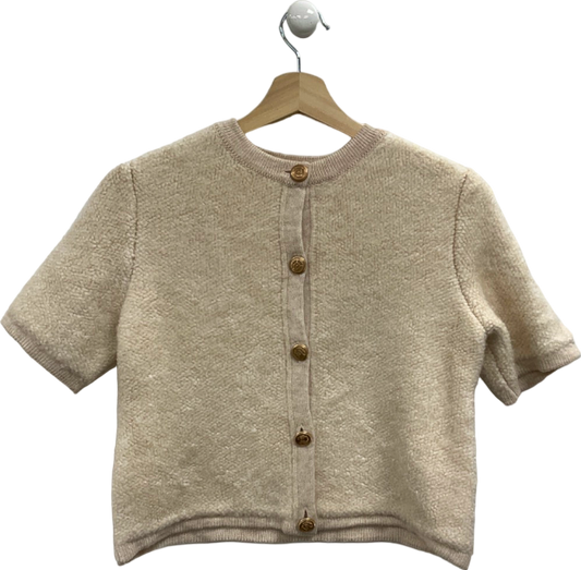 New Look Cream Short Sleeve Cardigan UK 8