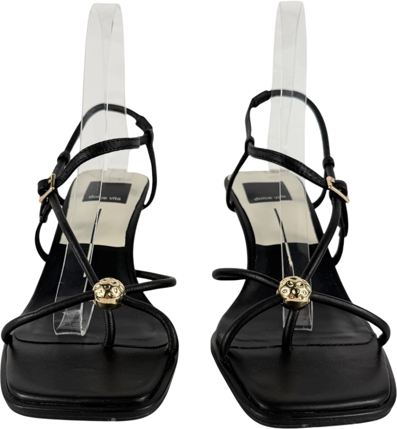 DOLCE VITA Black Mylee Strappy Kitten Heels UK 4 EU 37