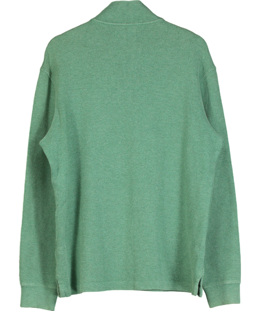 Polo Ralph Lauren Green Jersey Quarter-zip Pullover UK M