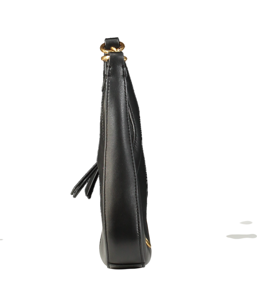 Pinko Black Love Birds Shoulder Bag  with gold hardware