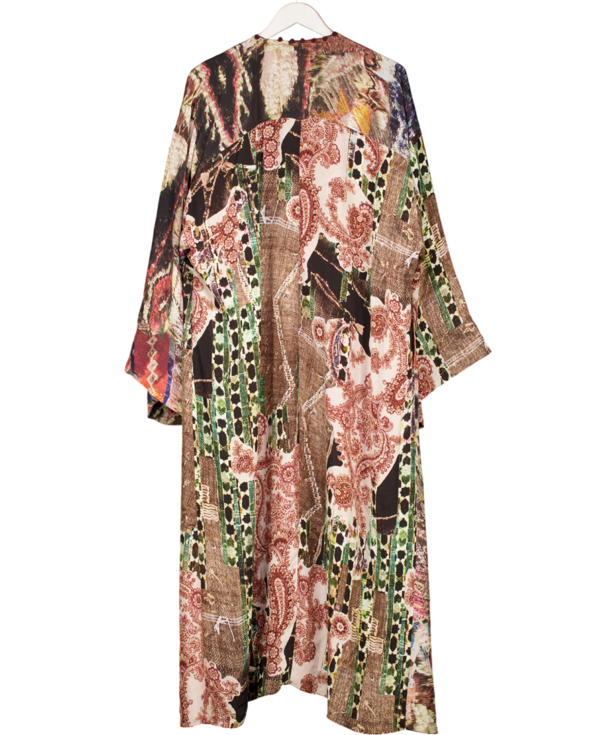H&M Studio Collection Brown Print Crepe Kaftan One Size