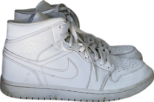 Jordan White 1 Mid Trainers In Triple UK 8 EU 42