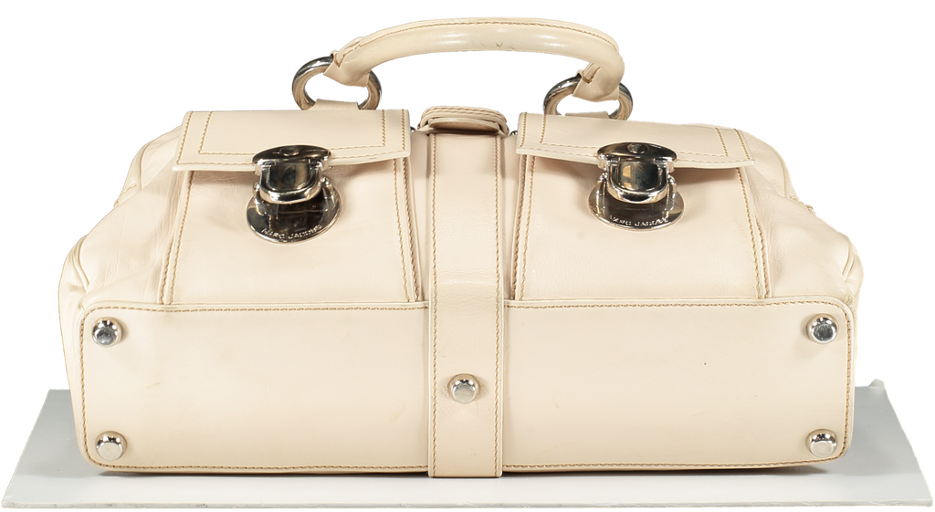 Marc Jacobs Cream Leather 2 Pocket Top Handles Venetia Handbag