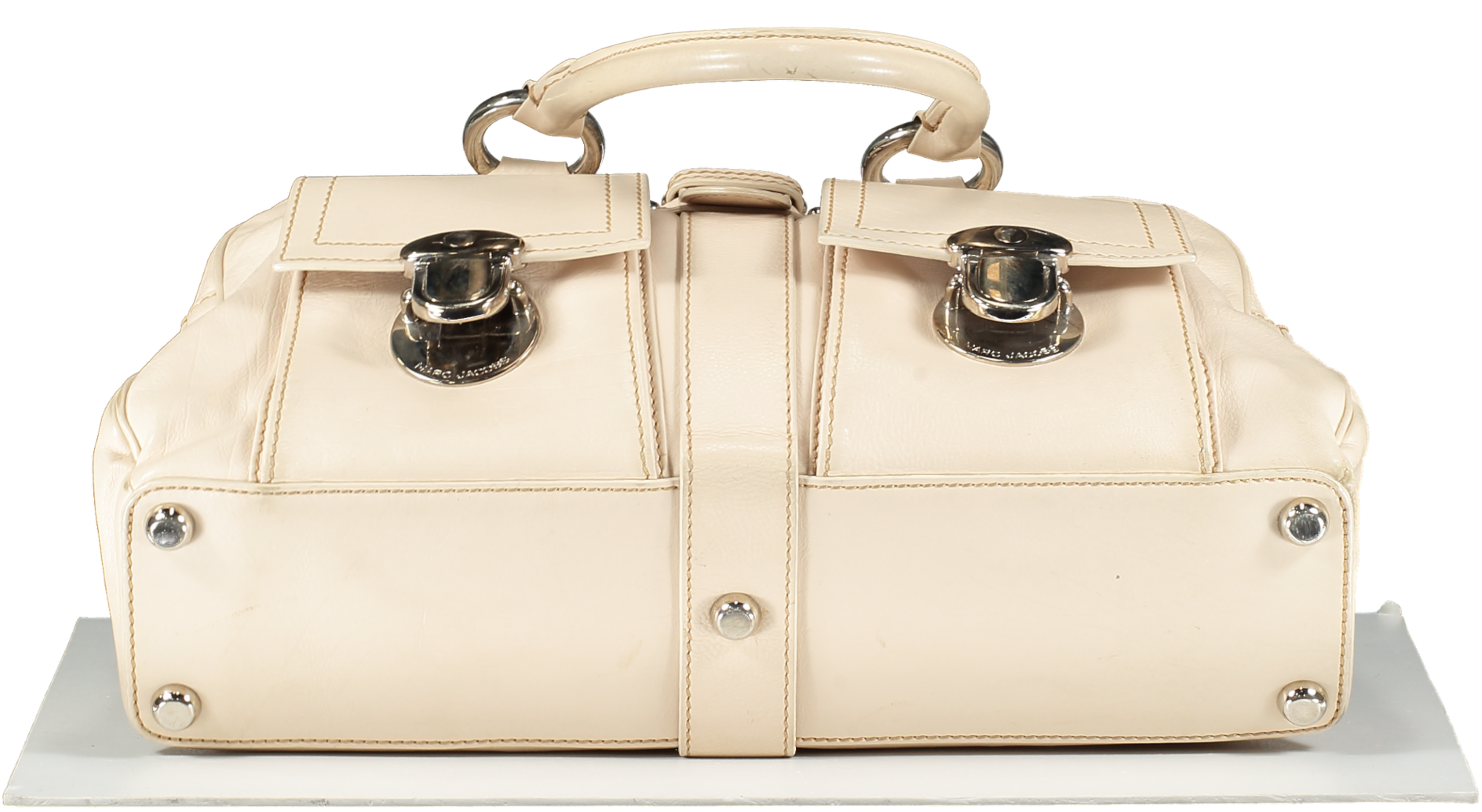 Marc Jacobs Cream Leather 2 Pocket Top Handles Venetia Handbag