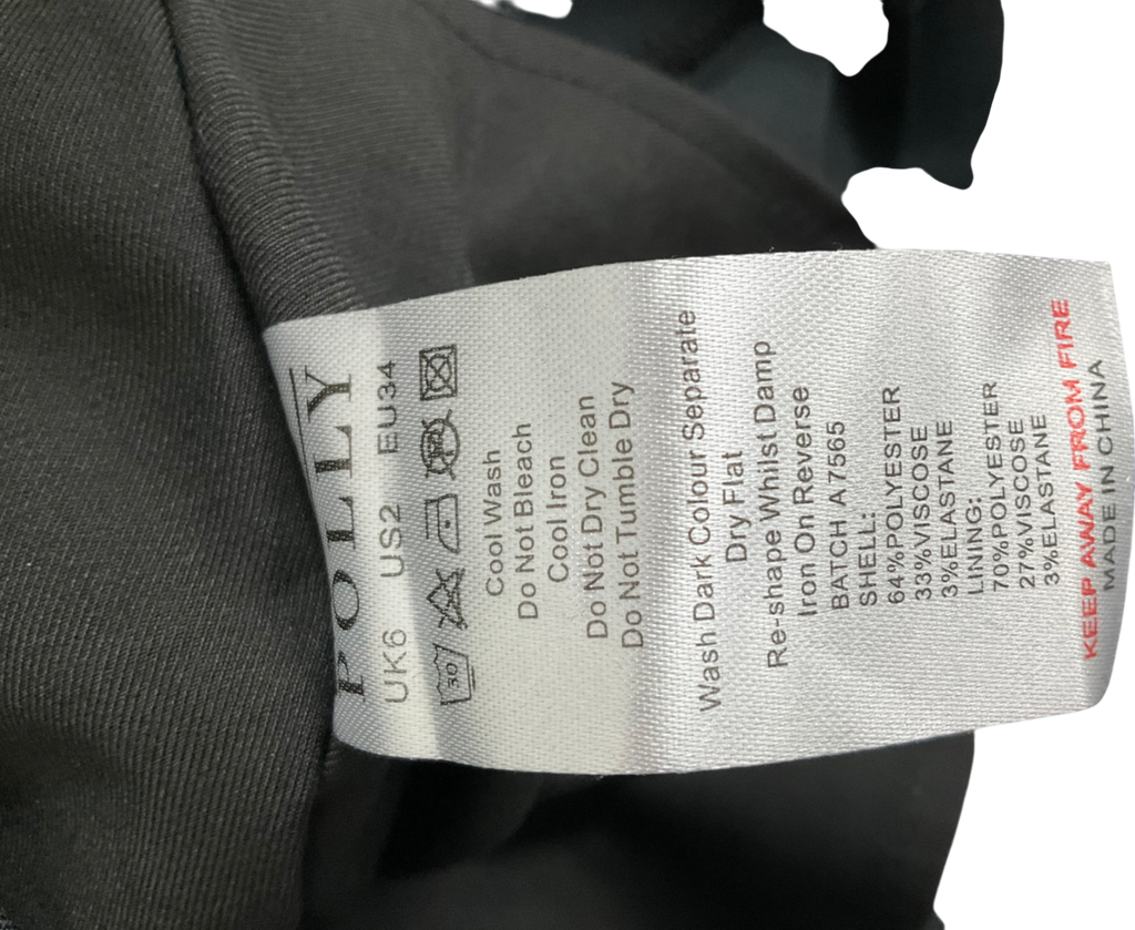 Oh Polly Brushed Twill Mid Rise Pleated Micro Mini Skirt In Black UK 6